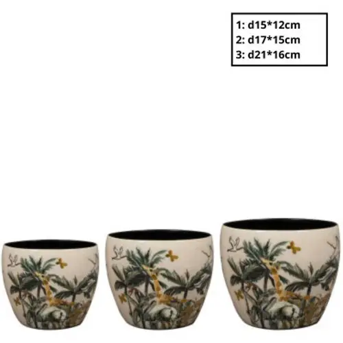 Übertopf Safari creme 3/Set D21cm H16cm