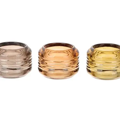 Glas Teelicht Marle 3/Set D08cm H06cm