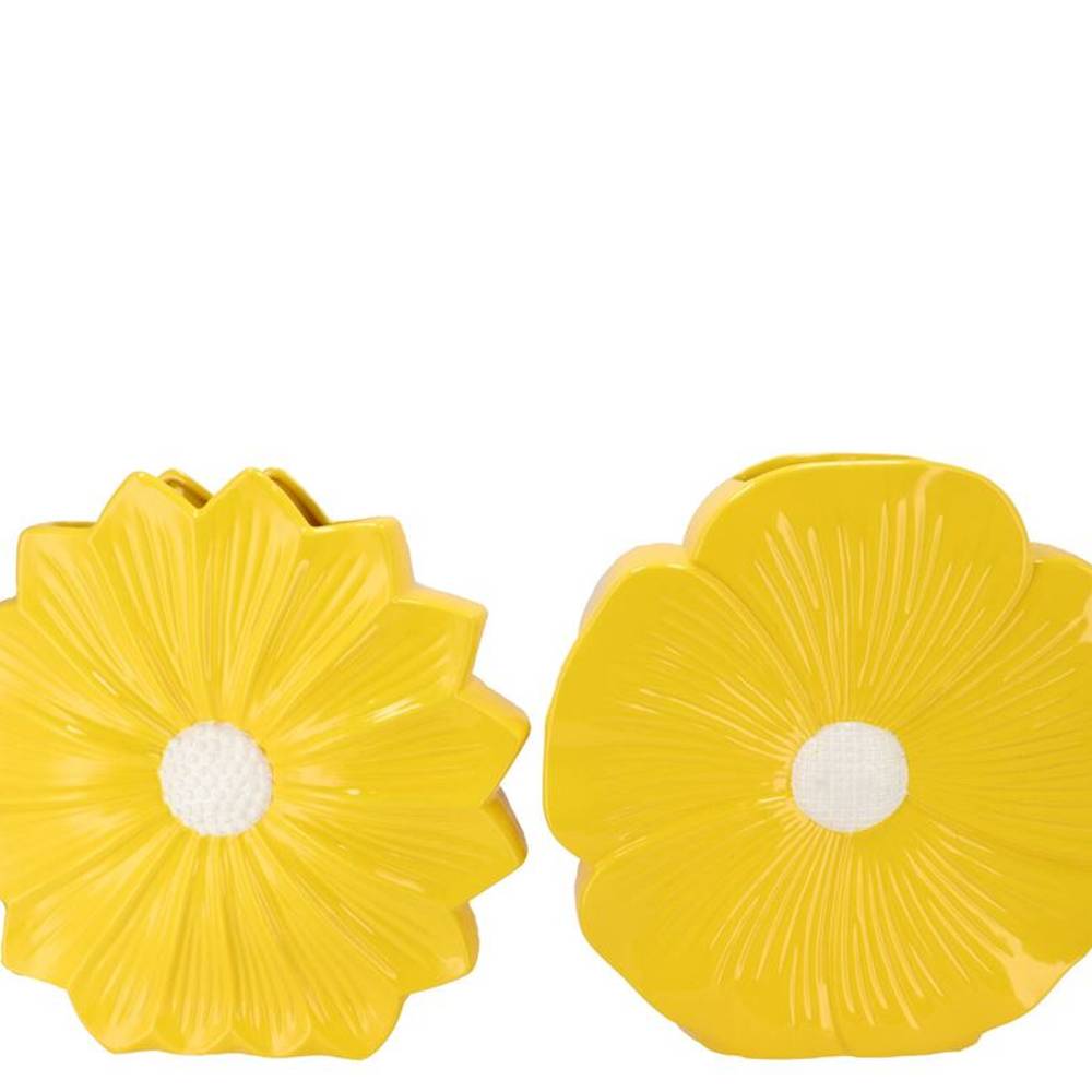 Keramik Vase Daisy Bloom mix gelb 30x09x30cm