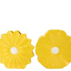 Keramik Vase Daisy Bloom mix gelb 30x09x30cm