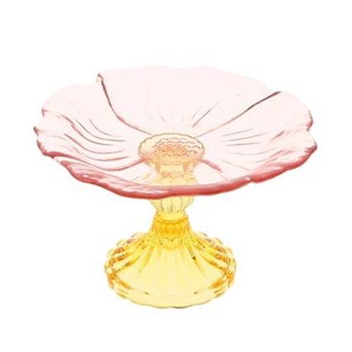 Glas Kuchenplatte Tivoli rosa D16.5cm H10.5cm