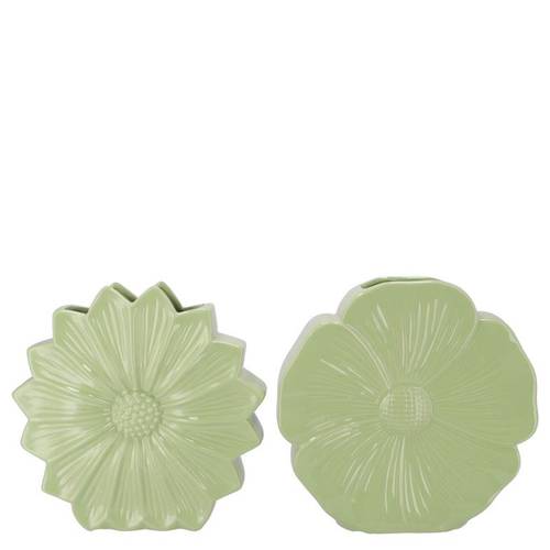 Keramik Vase Daisy Bloom mix grün 18x06x18cm