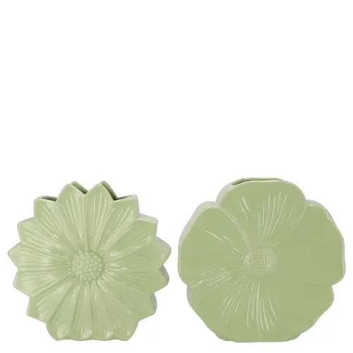 Keramik Vase Daisy Bloom mix grün 18x06x18cm