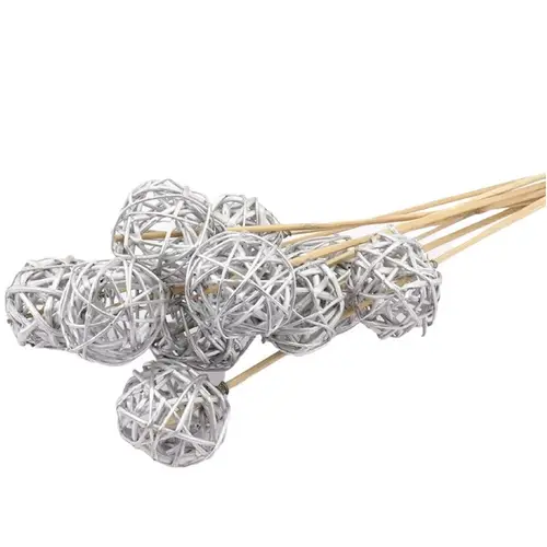 Zweigekugel auf Stab silber D05cm L50cm