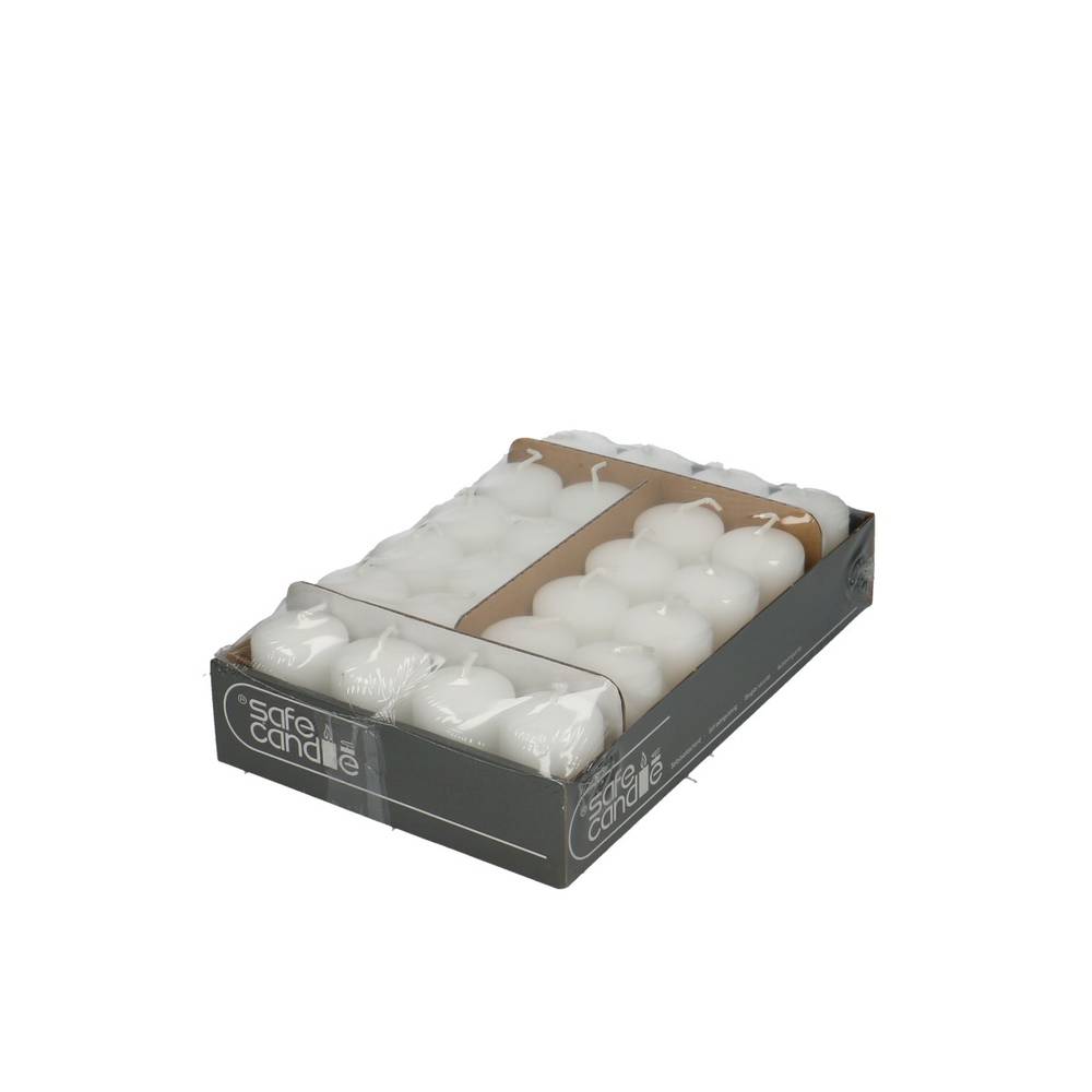 Stumpfkerze Safe weiss D04cm H06cm