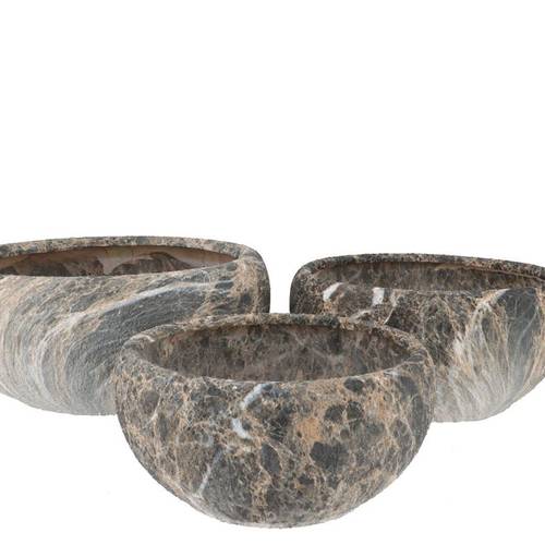 Keramik Schale Monty grau 3/Set 43x18/33x17/27x15cm