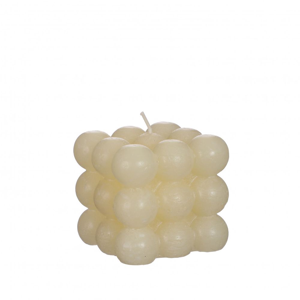 Kerze Bubble creme 8X8cm