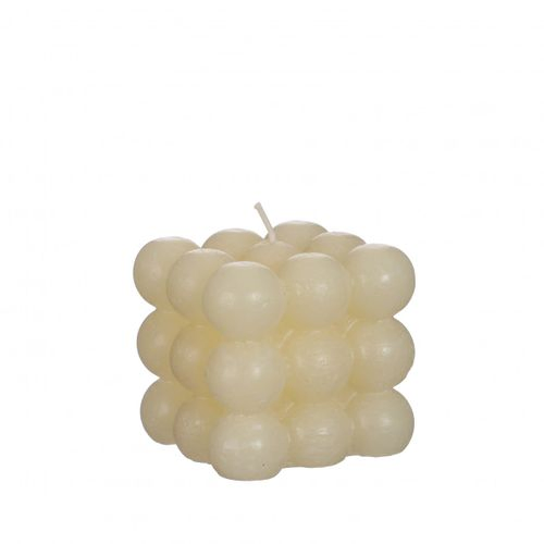 Kerze Bubble creme 8X8cm