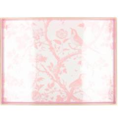 Melamin Tablett Rechteck Vogel rosa 40x30x04cm