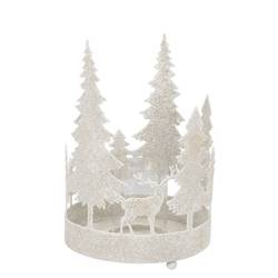 Metall Teelicht Kaya Xmas weiss 19x27cm