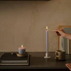 Stumpfkerze Rustikal blau D08cm H11cm