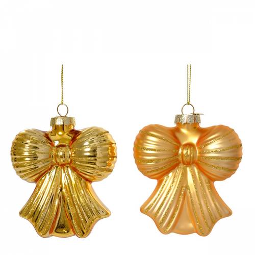 Hänger Kugel Schleife mix gold D10cm
