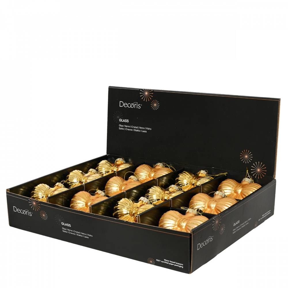 Hänger Kugel Schleife mix gold D10cm