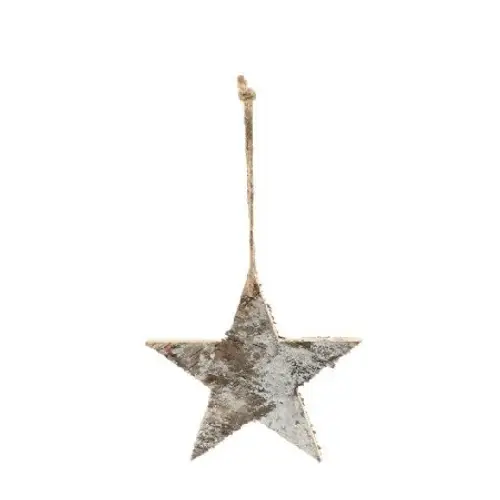 Hänger Stern Holz weiss 15cm