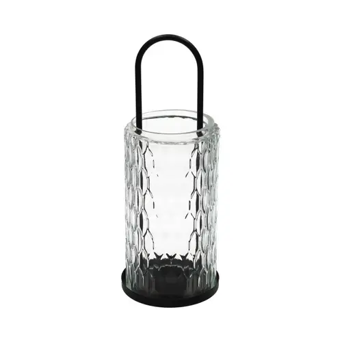 Laterne Lutro schwarz D11cm H28cm
