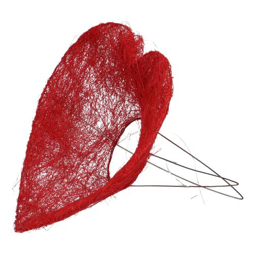 Strausshalter Sisal Herz rot D25 cm
