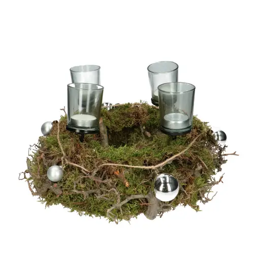 Tischdekoration Advent silber D30cm