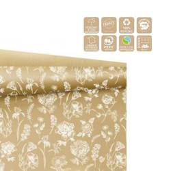 Papier Rolle 80cm Botanical braun/weiss 25m 