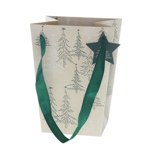 Tasche Baum weiss grün 15/15x11/11x20cm