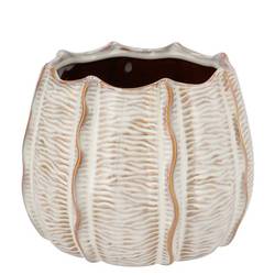 Keramik Übertopf Sifan Structure weiss 16x16x12cm