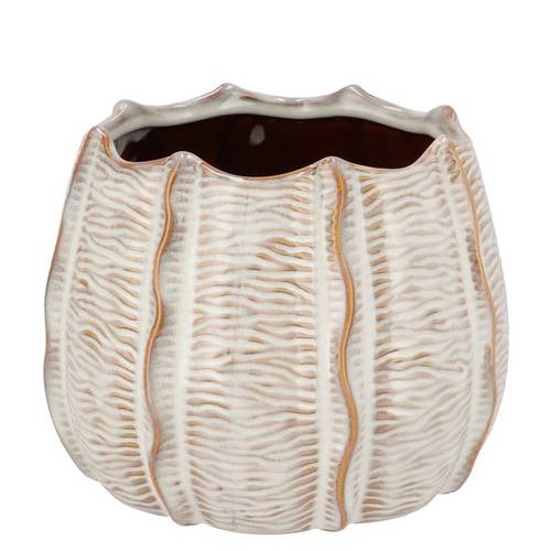 Keramik Übertopf Sifan Structure weiss 16x16x12cm