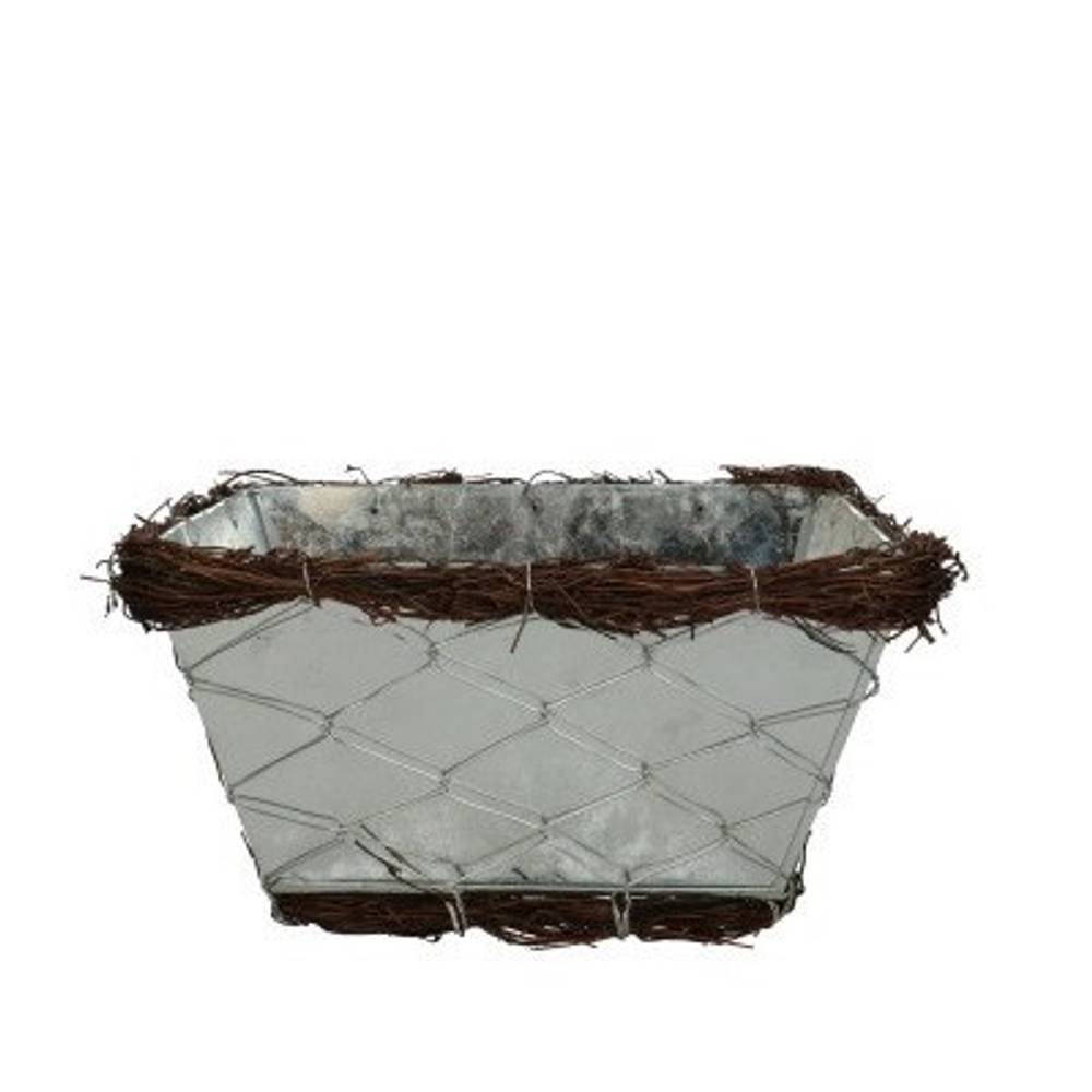 Zink Übertopf silber D20cm H10cm