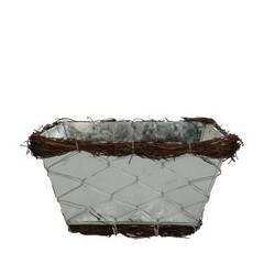 Zink Übertopf silber D20cm H10cm