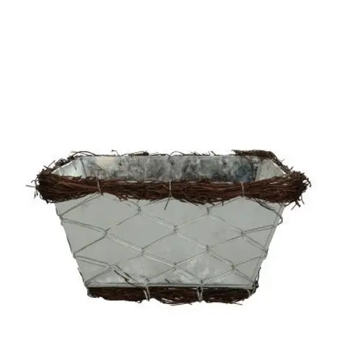 Zink Übertopf silber D20cm H10cm