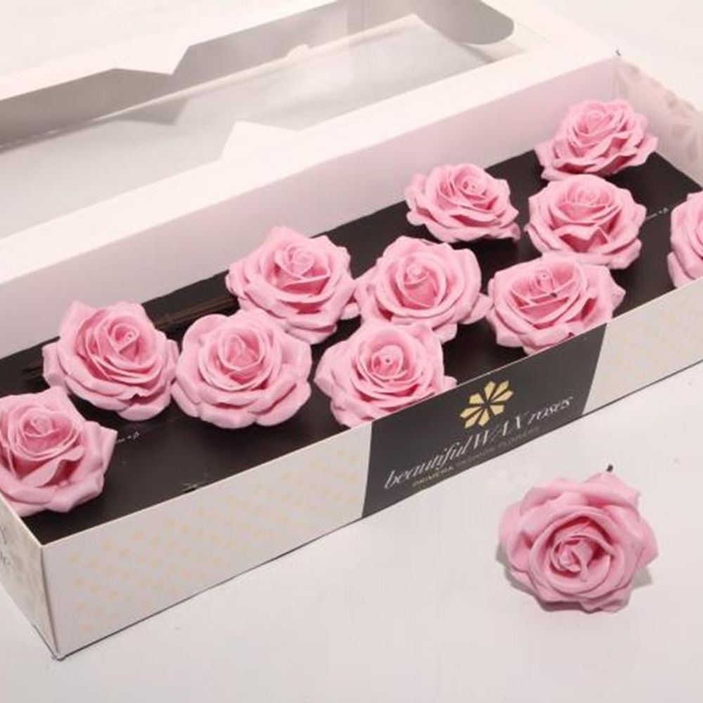Seiden Wachs Rose hell rosa D10cm (374)