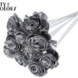 Trocken Shola Rose auf Stab silber L50cm D06cm