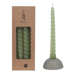 Kerze Twist H.grün D2.2cm L19cm 4st