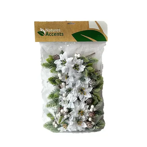 Pionsettia auf Stab weiss L15cm 07cm 