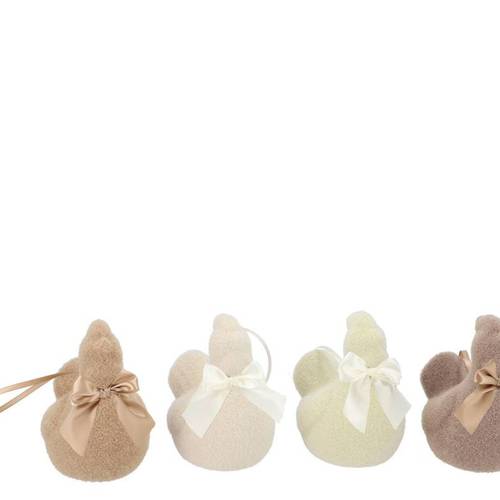 Hänger Huhn Flock mix braun 11x7x11cm