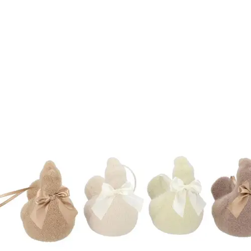 Hänger Huhn Flock mix braun 11x7x11cm