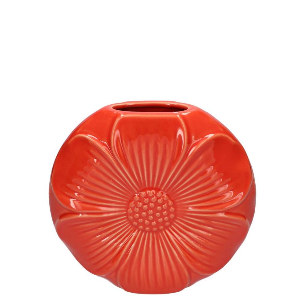 Keramik Vase Petal  rot 22x06x21cm