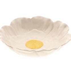 Keramik Schale Blume weiss D19cm H05cm