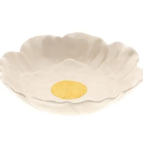Keramik Schale Blume weiss D19cm H05cm