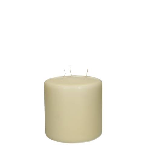 Stumpfkerze 3Docht creme D15cm H15cm