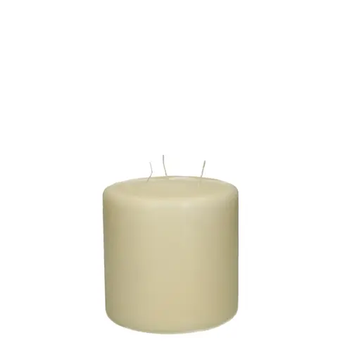 Stumpfkerze 3Docht creme D15cm H15cm