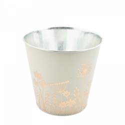 Zink Übertopf Alossi creme D16cm H16cm