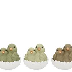 Vogel im Ei mix grün 12x11x12cm