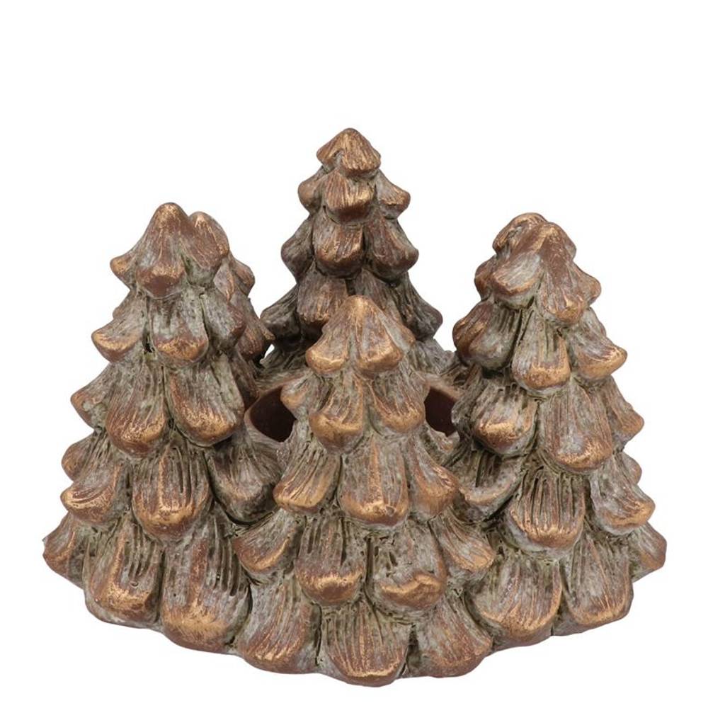 Beton Übertopf Baum gold 17x17x10cm