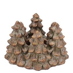 Beton Übertopf Baum gold 17x17x10cm