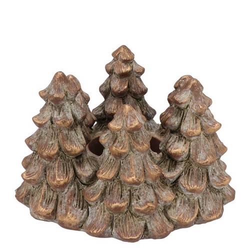 Beton Übertopf Baum gold 17x17x10cm