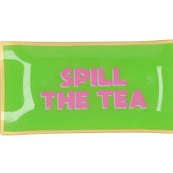 Teller Rechteck Spill The Tea grün 20x10x02cm