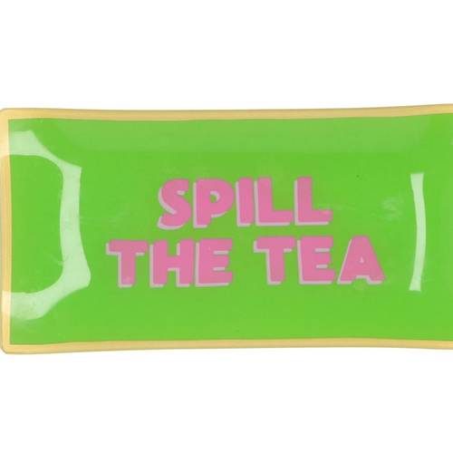 Teller Rechteck Spill The Tea grün 20x10x02cm