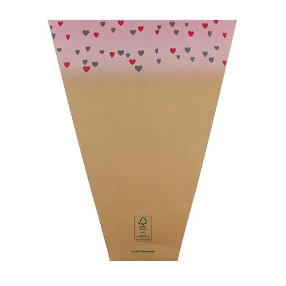 Tüte Heart rosa 50x35x10cm x50