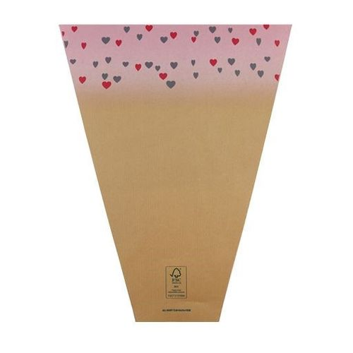 Tüte Heart rosa 50x35x10cm x50