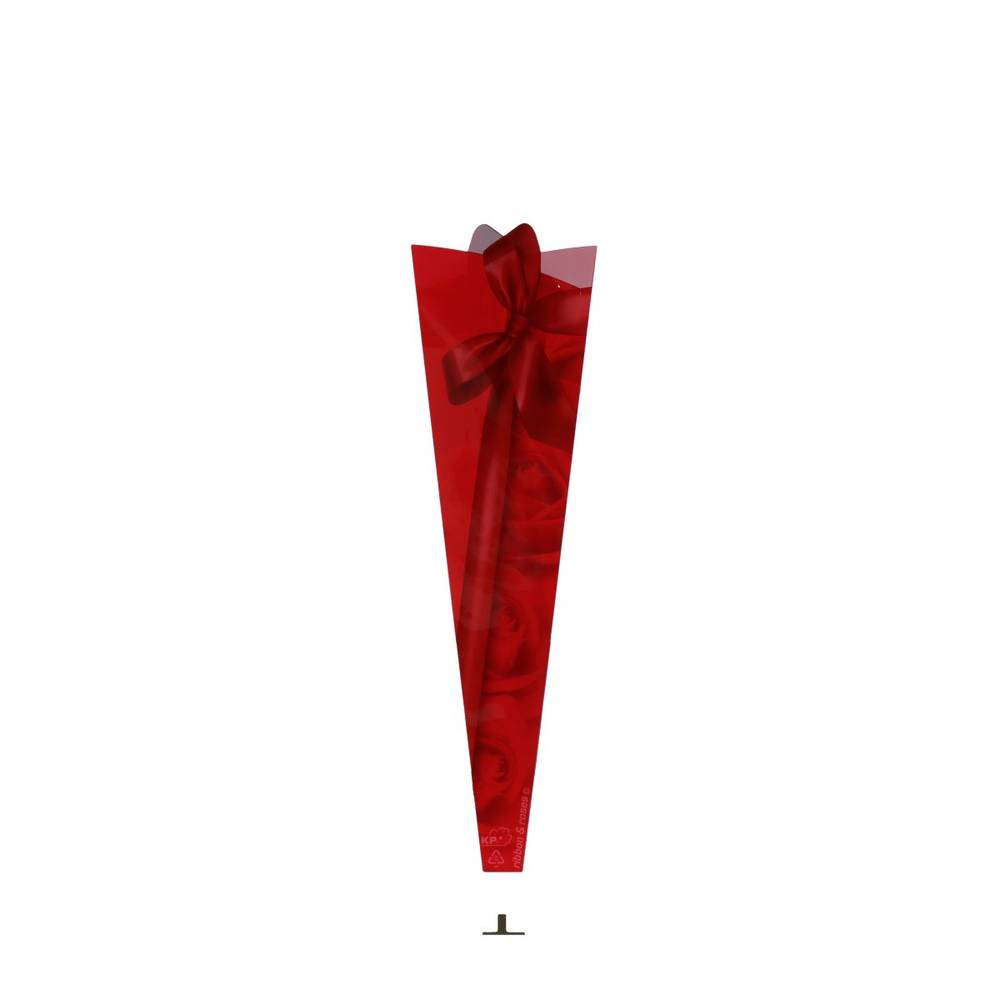 Tüte 1Rose Ribbon rot 45x13x3 x50