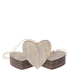 Hänger Herz  Holz grau D07cm x10